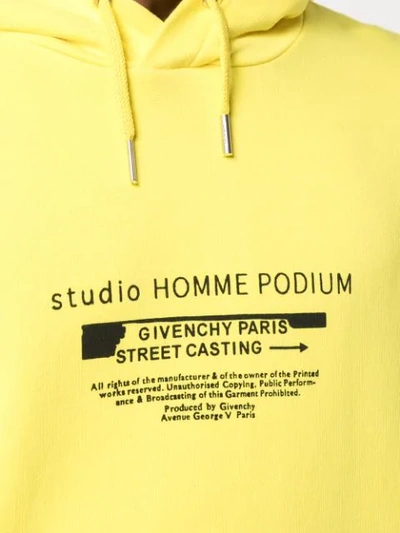 Shop Givenchy Street Casting Logo Print Hoodie In Yellow