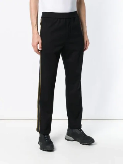 Shop Prada Side Stripe Track Pants In Black