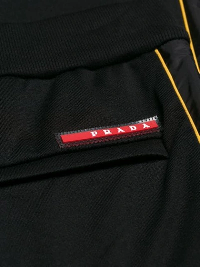 Shop Prada Side Stripe Track Pants In Black