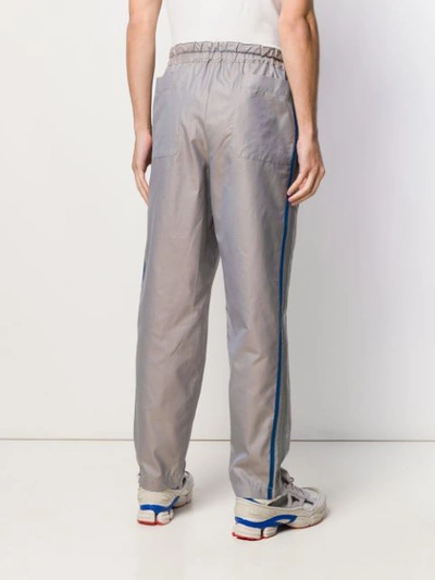 Shop Comme Des Garçons Shirt Iridescent Style Track Trousers In Grey