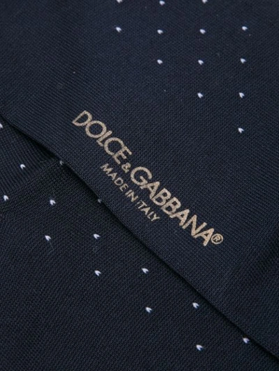 Shop Dolce & Gabbana Dotted Pattern Socks In Blue ,white