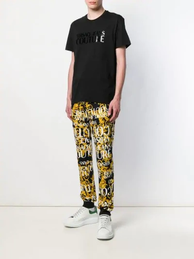 Shop Versace Jeans Couture Barocco Logo Track Trousers In Black