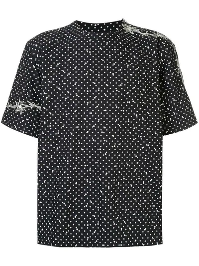 Shop Sacai Dotted T-shirt In Black