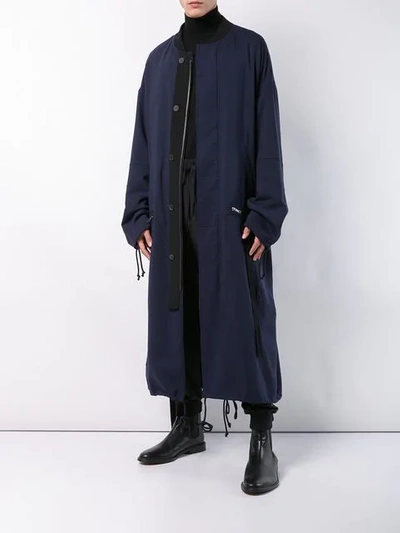 Haider Ackermann Long Shawl Coat In Blue