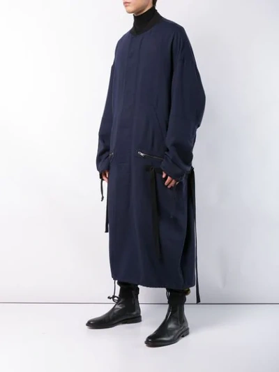 Haider Ackermann Long Shawl Coat In Blue