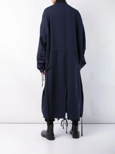 Haider Ackermann Long Shawl Coat In Blue