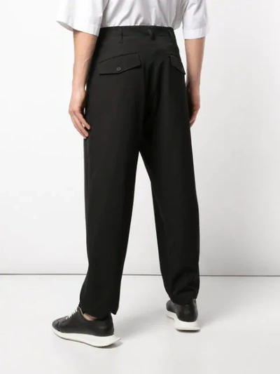 Shop Yohji Yamamoto Zip Detail Trousers In Black