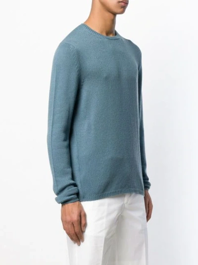 Shop Prada Long Sleeved Sweater In Blue