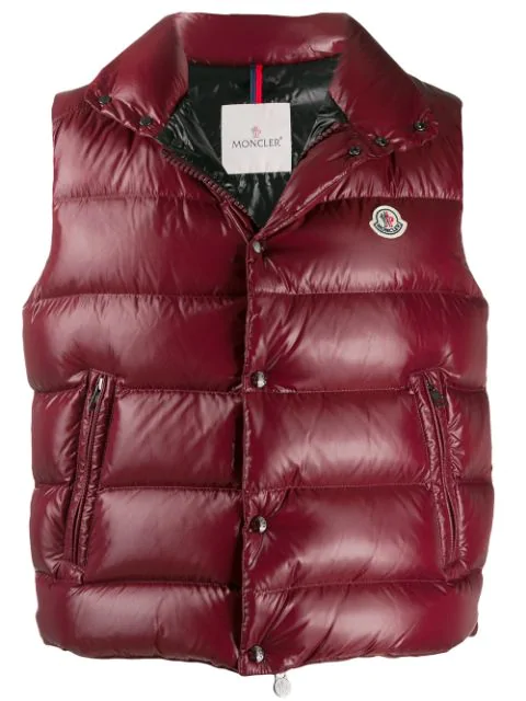 moncler red body warmer