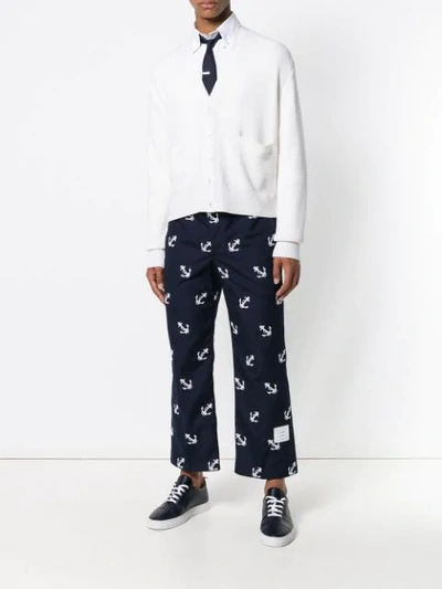 Shop Thom Browne Anchor Embroidery Straight In Blue