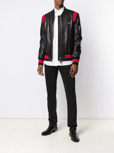 Shop Philipp Plein Statement Jacket In Black