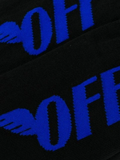 Shop Off-white Contrasting Off Wings Socks In Black Blue