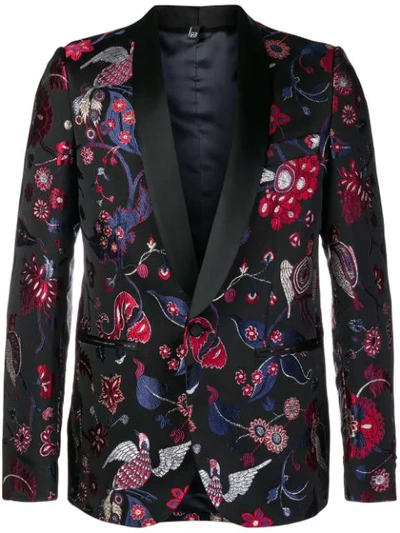 Shop Christian Pellizzari Embroidered Blazer - Black