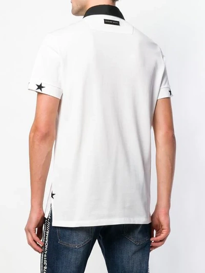 Shop Philipp Plein Skull Embroidered Polo Shirt In White