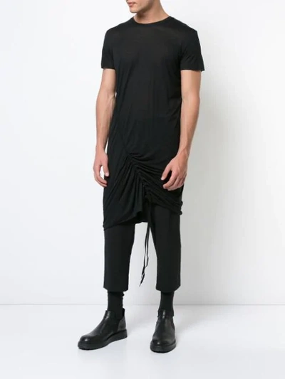 Shop Army Of Me Asymmetric Drawstring T-shirt - Black