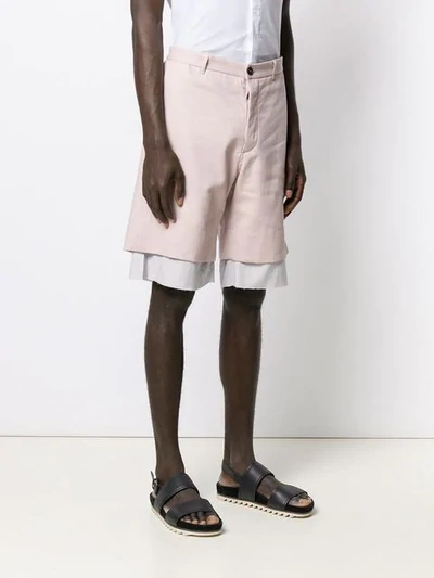 Shop Ann Demeulemeester Layered Hem Shorts In Pink