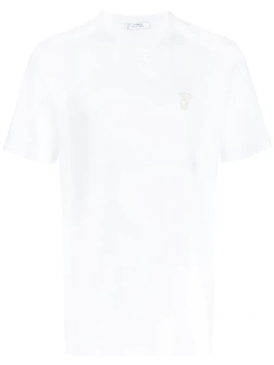 Shop Versace Chest Logo T-shirt In V9052 White