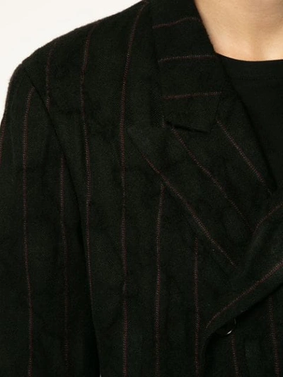 Pre-owned Yohji Yamamoto Vintage Peaked Lapels Pinstripe Blazer In Black