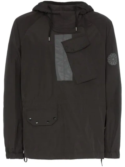 Shop Ten C Drawstring Hooded Jacket In Black