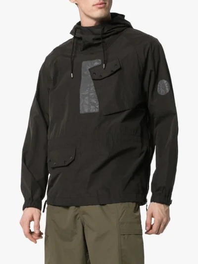 Shop Ten C Drawstring Hooded Jacket In Black