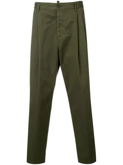 Shop Dsquared2 Pleated Detail Trousers In Green