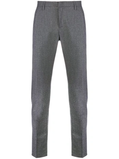 Shop Dondup Straight Leg Trousers In Grey