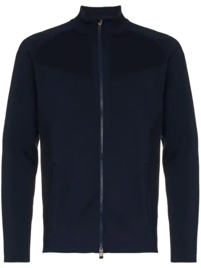 Shop Kjus Freelite Contrast Panel Sweater Jacket In Blue