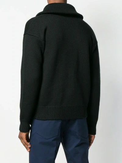 Shop Prada Double Breasted Cardigan - Black