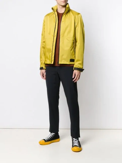 PRADA LOGO PATCH JUMPER - 棕色