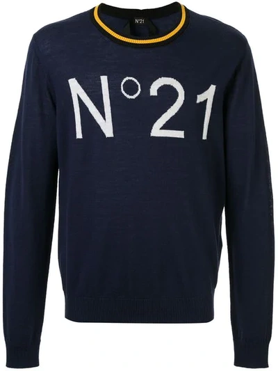 Shop N°21 Logo Jumper In Blue