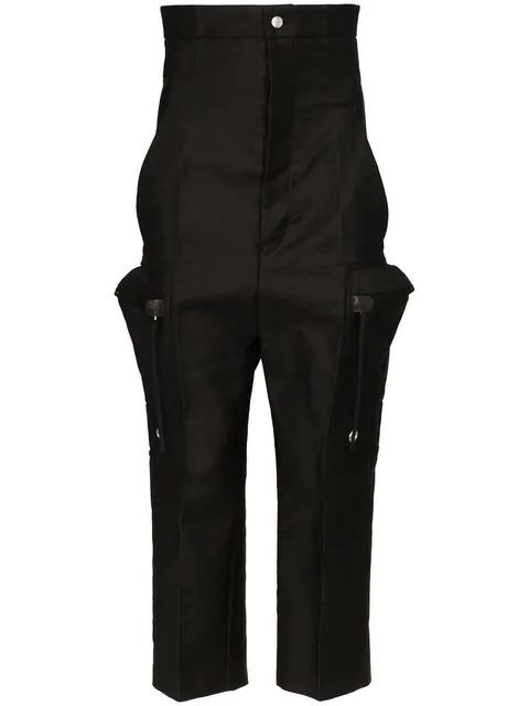 black high waisted cargo trousers