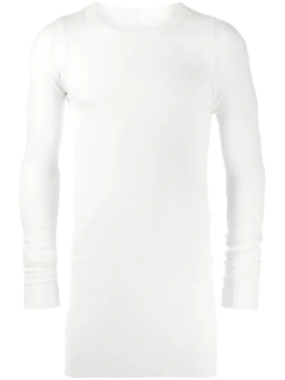 Shop Rick Owens Longline Knitted Top - White