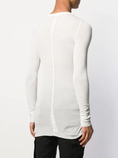 Shop Rick Owens Longline Knitted Top - White