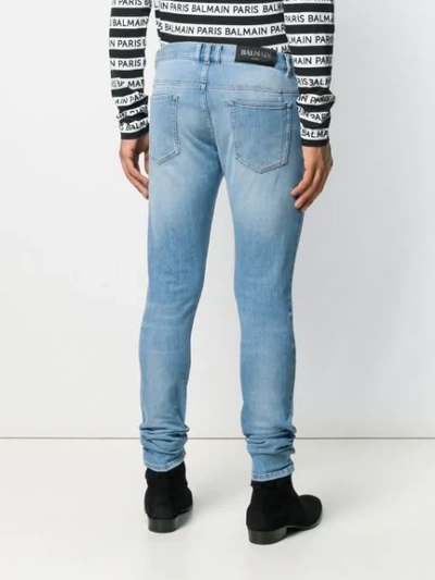 Shop Balmain Stonewashed Skinny Jeans In Blue