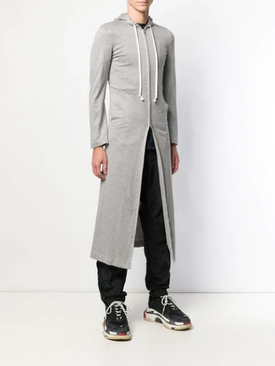 Pre-owned Comme Des Garçons Vintage 长款拉链连帽衫 - 灰色 In Grey
