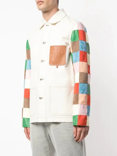 LOEWE LOGO COLOUR-BLOCK JACKET - 白色