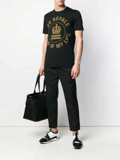 Shop Dolce & Gabbana Dg Royals Print T-shirt In Black