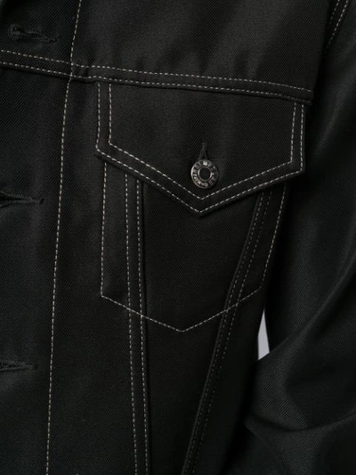Shop Helmut Lang Contrast Stitch Denim Jacket - Black