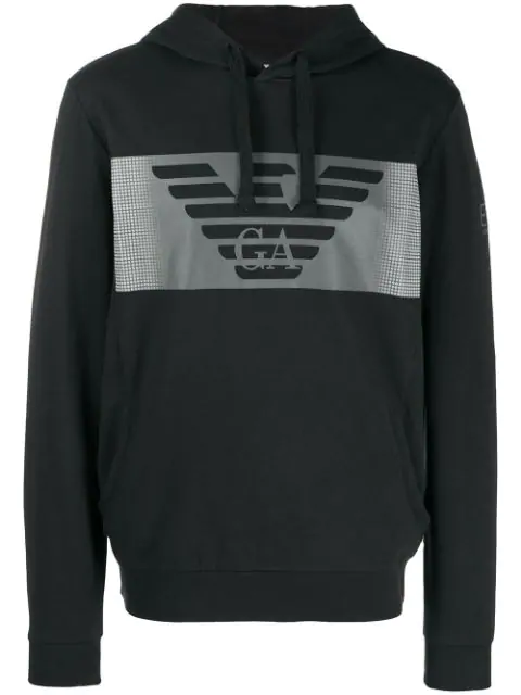 ea7 emporio armani logo hoodie black