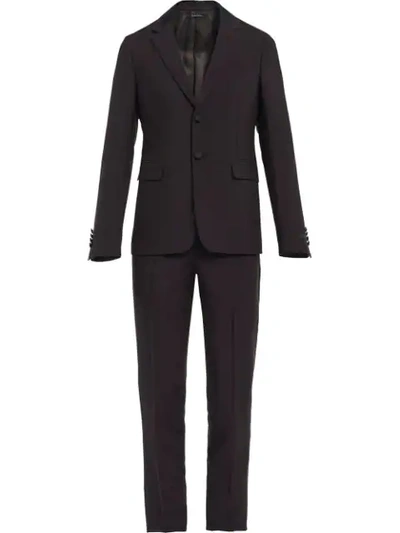 Shop Prada Kid Mohair Single-breasted Suit In Black