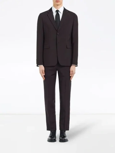 Shop Prada Kid Mohair Single-breasted Suit In Black