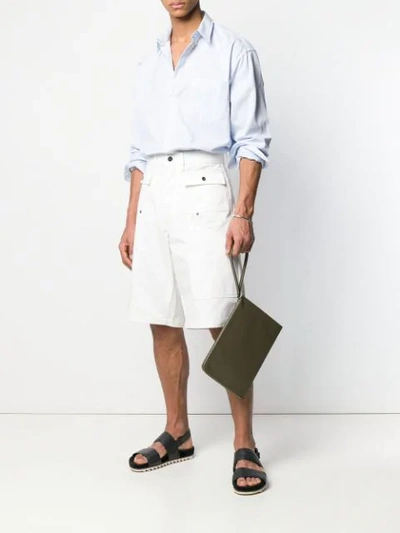 JACQUEMUS MEN FLAP POCKETS BERMUDA SHORTS - 白色