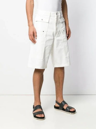 Shop Jacquemus Flap Pockets Bermuda Shorts In White