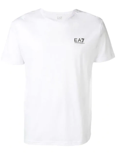 Shop Ea7 Logo Print T In White