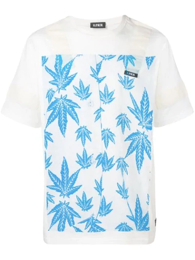 Shop Upww Leaf Print T-shirt In White