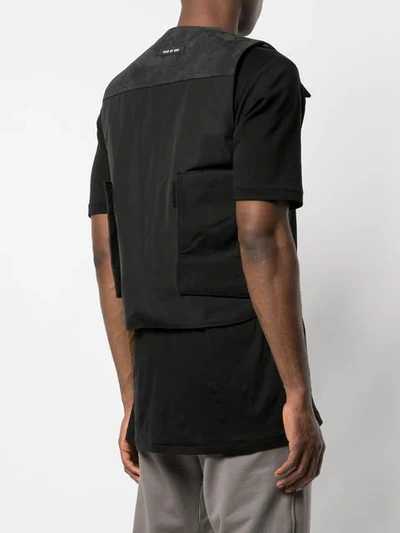 Shop Fear Of God Nylon Cropped Vest In Black