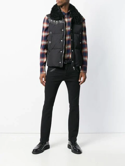 Shop Dsquared2 Button Checked Shirt In Blue