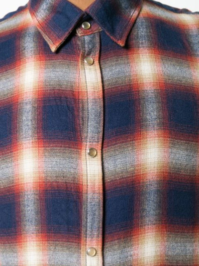 Shop Dsquared2 Button Checked Shirt In Blue