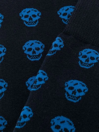 Shop Alexander Mcqueen Signature Skull Print Socks In 4169 Blue
