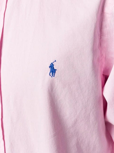 Shop Polo Ralph Lauren Embroidered Logo Shirt In Pink